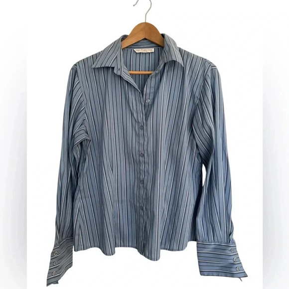 5/20$San Francisco  blue striped button down shirt - Picture 1 of 9